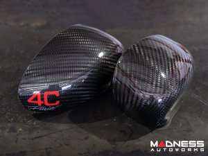Alfa Romeo 4C Mirror Covers - Carbon Fiber - Full Replacements - 4C Furia 